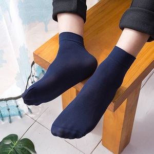 Men's Crew Socks Ultra Thin 10D Solid Color Nylon Mid-Calf Business Socks For Youth - Product Image 2