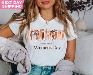 T-shirt per la Giornata Internazionale della Donna, casual da donna, girocollo, manica corta, 100% cotone, stampata, regalo femminista - Product Image 3