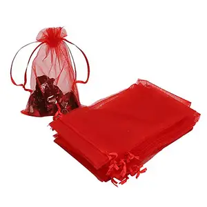 Wholesale Custom Biodegradable Gift Wrap Custom Logo Drawstring Jewelry Sachet Package Square Organza Mesh Bags