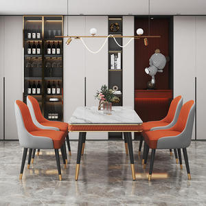 Table à manger de luxe moderne personnalisée avec dessus en marbre Mobilier de maison contemporaine pour salle à manger combinaison - Product Image 2
