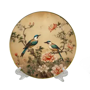 Hulee - Placa decorativa para sala de estar, presente de casamento, estilo chinês, decoração de mesa e cozinha, com suporte de plástico, ideal para decoração de casa
