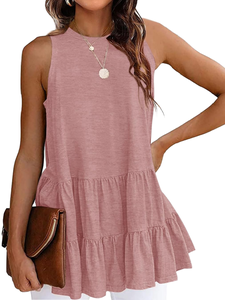 Chaleco informal para mujer, camiseta sin mangas de color sólido, ropa de verano ligera - Product Image 2