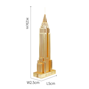 Piececool <span class=keywords><strong>Empire</strong></span> <span class=keywords><strong>State</strong></span> Building New York, Puzzle 3D in Metallo, Modello di Grattacielo, Kit di Montaggio in Acciaio Inossidabile per Adulti - Product Image 2