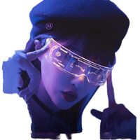 Lunettes Cyberpunk Futuriste à LED 7 Couleurs – Accessoire Punk pour Fête Rave, Déguisement, Rentrée des Classes et Halloween – Acrylique – Vente Flash
