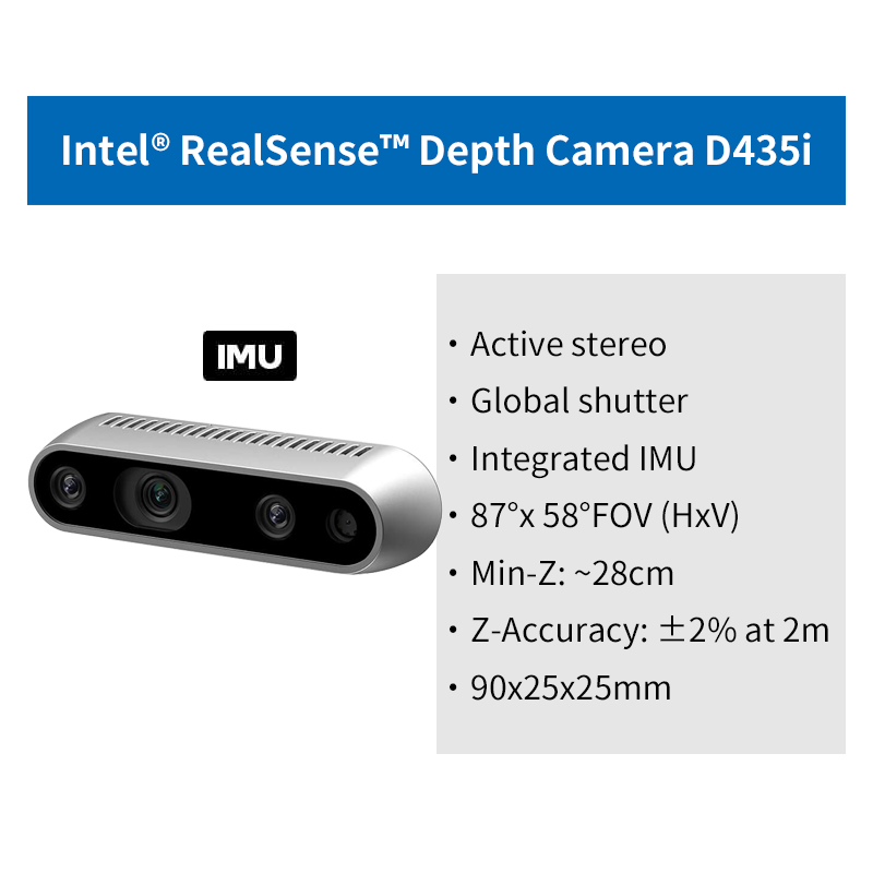 Intel Realsense Depth Cameras: D435, D435i & T265 for High