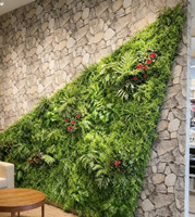 Mur végétal artificiel en tissu pour décoration d'hôtel, vente en gros d'usine, fleurs artificielles, mur végétal artificiel