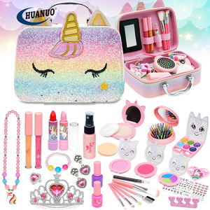 Jouets de maquillage lavables non toxiques pour petites filles, ensemble de cosmétiques de princesse pour tout-petits, kit de maquillage réel pour filles - Product Image 1