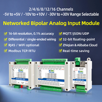 Module I/O Ethernet AIO industriel 16 bits, entrée/sortie analogique 0-10V 4-20mA, précision 0,1%, mise à jour ADC 10ms, Modbus TCP/RTU WiFi