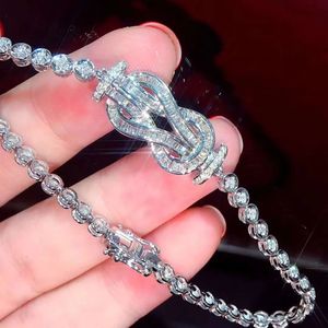 Pulsera de Diamantes Naturales de 1.0 Quilates con Dijes Brillantes de Oro Blanco de 18K, Precio de Fábrica Xinfly, Joyería Fina Personalizada - Product Image 1