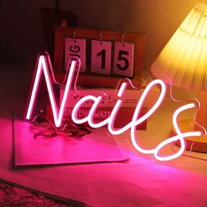 Nails LED Neon <b>Light</b> Sign Pink Steady Glow Desk Wall Decor For Beauty Salon Office Studio - Product Image 5