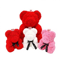 Ours en mousse PE de 20 cm, rose, fait main, classique, de haute qualité, respectueux de l'environnement, boîte cadeau pour la Saint-Valentin, la fête des mères, la remise des diplômes, Pâques
