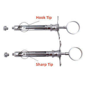 Siringa Dentale Manuale con Punta a Uncino e Punta Affilata per Sbiancamento Dentale, Certificata CE, in Acciaio Inossidabile - Product Image 5