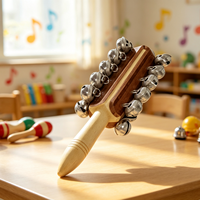 Wooden Handheld 21 Jingle Bells Percussion Instrument Toy for KTV Party Children Kid