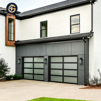 Porte de garage sectionnelle moderne en verre trempé à panneau d'aluminium 9x8 9x7 16x7 Porte de garage en plexiglas miroir avec moteur