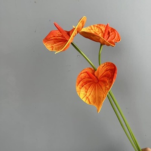 <span class=keywords><strong>Fiori</strong></span> Artificiali di Anthurium di Alta Qualità, Realistici al Tatto, Fiore di Anthurium Arancione per Decorazioni Casa, Feste, Tavoli e Centrotavola Matrimoniali - Product Image 1