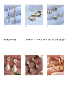 <span class=keywords><strong>VLOVE</strong></span> Nuevos Aretes de Oro con Cuatro Puntas, 14K, Diamante Redondo de 1CT Cultivado en Laboratorio, Joyería Clásica de Compromiso Geométrica para Mujer - Product Image 6