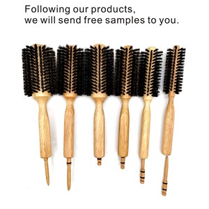 Premium rotondo in legno puro cinghiale setola <span class=keywords><strong>spazzola</strong></span> per capelli lisci e lucenti - Product Image 2