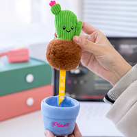 Porte-clés en peluche plante en pot de dessin animé, pendentifs en peluche personnalisés avec logo, jouets en peluche souples en forme de plante en pot extensible