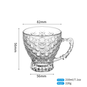 Taza de <span class=keywords><strong>café</strong></span> de vidrio con Juego de platillos, venta al por mayor, taza de agua de vidrio Simple europea para el hogar, taza de té de cristal resistente al calor - Product Image 5