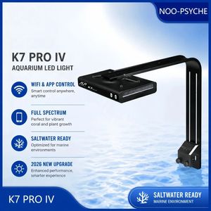 Noopsyche K7Pro V4 4ème génération, éclairage LED pour aquarium à spectre complet avec contrôle WiFi via application, effet lever/coucher de soleil pour aquariums marins, récifs coralliens et poissons. - Product Image 1