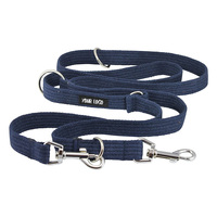 Laisse de chien à double fermoir réglable de 1 pouce de large en toile de coton Laisse de chien multifonctionnelle européenne à 6 voies