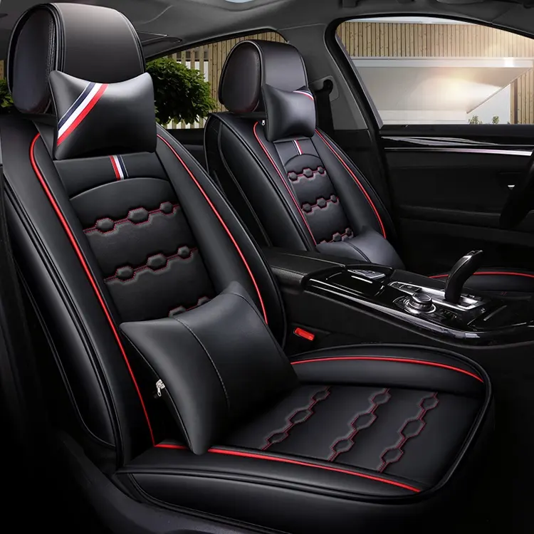 Accesorios interiores de lujo para coche, 7 asientos, venta al por mayor, de cuero PVC, Universal, modelo, fundas para asientos de coche