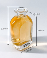 Bouteilles de diffuseur d'aromathérapie en verre rechargeables rondes transparentes de 150ml avec décoration de couvercle noir