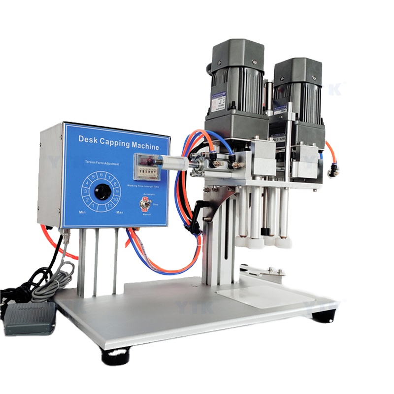 YTK Semi Automatic Capping Screwing Seaming Sealer Water Cosmetic Sprayer Plastic PET Bottle Capping Machine