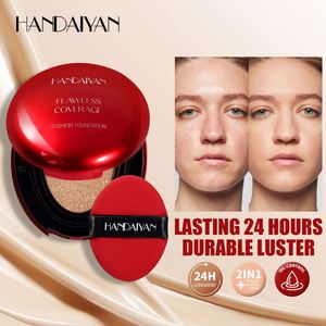 Fond de teint en poudre naturelle anti-brillance Handaiyan, 5 couleurs pour les peaux foncées, coquille ovale transparente <span class=keywords><strong>rouge</strong></span>, <span class=keywords><strong>correcteur</strong></span> de maquillage - Product Image 3