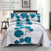 Prêt à expédier 3 pièces couette couvre-lit ensemble queen size lit double couette 100% coton 3 pièces couette Offre Spéciale couvre-lit ensemble de literie