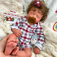Poupée Reborn en Silicone Souple avec Cheveux Bouclés Plantés à la Main, 20 Pouces, Anatomie Correcte, Texture de Peau Détaillée, Cadeau d'Anniversaire, Jouets