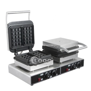 Haute efficacité Snack Food Equipment Corps en acier inoxydable Plaque en fonte Rectangle belge <span class=keywords><strong>Gaufrier</strong></span> <span class=keywords><strong>Prix</strong></span> - Product Image 3