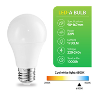 Ampoule LED HELI sans ballast requis, culot E27, 6500K, SMD2835, 22W, AC 220-240V, certifiée Energy Star, CRI80, 1750 lumens, résidentielle