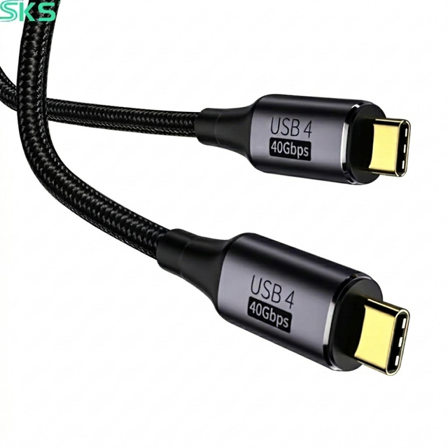 Dual Type C USB4 Nylon Cable 40Gbps High-Speed Data Transfer PD100W 8K Display 0.3m-1.5m for Phone Notebook Camera & Printer