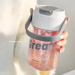 Pc Flower <b>Tea</b> <b>Cup</b> <b>Large</b> Capacity Portable Student Minimalist Design With Scale Straw Type Back to School Safe - Product Image 3