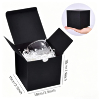 Boîte cadeau en papier carton noir de haute qualité, petite et carrée, pour soins de la peau, emballage personnalisé pour bougies, gloss à lèvres, cosmétiques