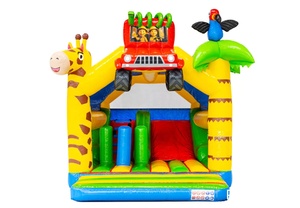 Château gonflable avec toboggan pour parc animalier, jeu de rebond préféré des enfants, trampoline multifonctionnel parent-enfant - Product Image 2