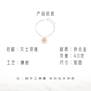 Women's Minimalist Geometric <b>Necklace</b> With Diamond Circle Pendant Everyday Wear Clavicle Chain XL5421 1 - Product Image 4