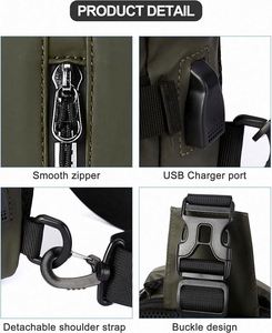 Muestra Gratuita: Bolso Táctico Bandolera, Mochila Cruzada, Bolso de Hombro para Viajes al Aire Libre, Poliéster con Diseño de Caramelos, Unisex - Product Image 5