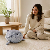 Nouveaux produits transfrontaliers : Peluche réaliste de phoque gris tacheté, jouet en peluche doux, cadeau pour enfants, décoration de chambre d'enfant et de maison
