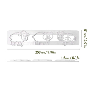 Dễ Thương Trang Trại Động Vật Cắt Khuôn Lợn Gia Súc & Cừu Phim Hoạt Hình Hình Dạng Thân Thiện Với Môi Nhựa <span class=keywords><strong>Cookie</strong></span> Máy Cắt Tùy Chỉnh Baking Công Cụ - Product Image 6