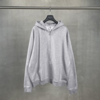Fabricants de vêtements – Nouvelle collection automne : Sweat à capuche épais pour homme, 445g, en polaire polyester/coton, couleur unie, double fermeture éclair, style américain