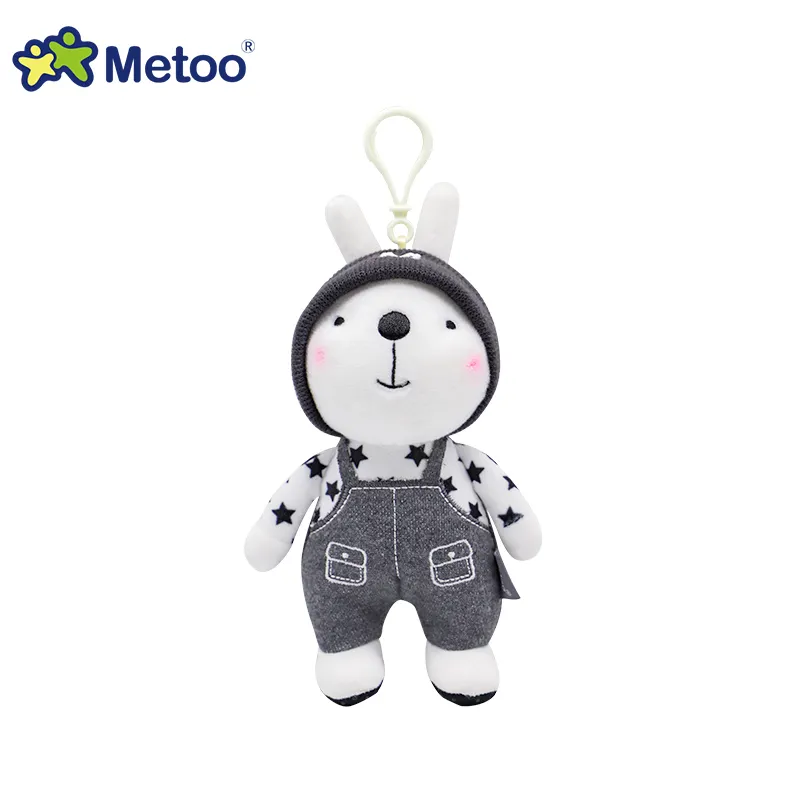 Porte-clés lapin Metoo CE, Logo personnalisé, vente en gros, PP coton, Mini bouffante, en peluche, lapin en peluche, jouet doux
