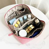 Sac de rangement portable EMG7638 pour téléphone portable et trousse de toilette en cuir, étui de voyage de luxe personnalisé pour pinceaux de maquillage