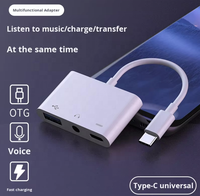 Hub USB C 3 en 1 al por mayor con puerto USB 3.0, conector de audio AUX y carga rápida DC para teléfonos Android y portátiles - Nuevo material ignífugo para PC