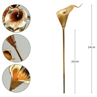 Fleurs artificielles en PU or et argent à tige unique, Calla Lily Tulips, très vendues, pour la décoration de mariage, d'événements et de la maison