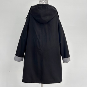 Manteau <span class=keywords><strong>trench</strong></span> élégant <span class=keywords><strong>noir</strong></span> pour <span class=keywords><strong>femme</strong></span> avec <span class=keywords><strong>capuche</strong></span>, veste décontractée <span class=keywords><strong>à</strong></span> <span class=keywords><strong>capuche</strong></span>, manteau <span class=keywords><strong>trench</strong></span> personnalisable avec poches - Product Image 3