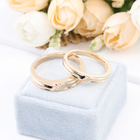 Bijoux fins bagues Style classique 18k or jaune Couples bague ensemble mêlée coupe ronde laboratoire cultivé bague en diamant