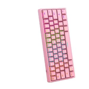 Teclado Mecánico para Juegos RK61 con Cable, 65%, Retroiluminado, Interruptores Ópticos Rojos, Teclas PBT - Product Image 1