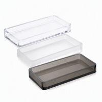Plateau de salle de bain en acrylique personnalisé, organisateur de vanité transparent, plateau de comptoir pour savon et produits de soin avec rebord surélevé et espace pour logo, idéal pour hôtels et spas